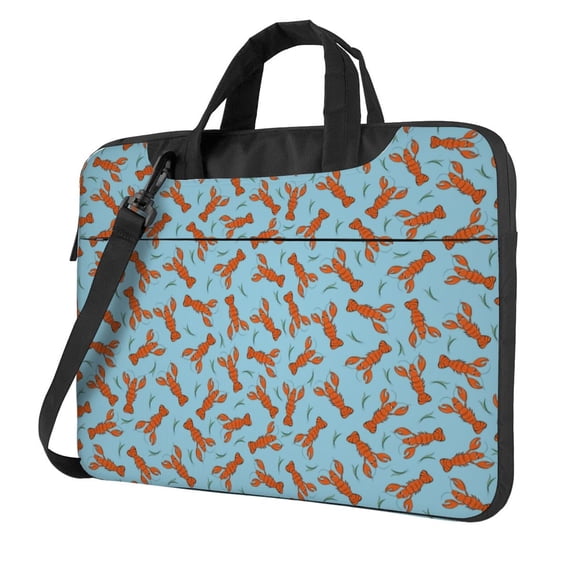 Lsque Funny Lobsters Pattern Laptop Bag – Portable & Slim Single-Shoulder Computer Case with Adjustable Strap, Protective, Lightweight for 13”/14”/15.6” Laptops