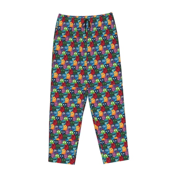 Lsque Funny Owls Print Women's Pajama Pants, Lounge Pant - Comfortable Home Wear,Elastic Waistband, Stylish Design-Large