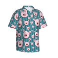 thumbnail image 1 of Lsque Funny Pig Faces pattern Hawaiian Shirt for Men, Unisex Summer Beach Casual Short Sleeve Button Down Shirts-X-Large, 1 of 9