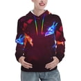 thumbnail image 1 of Lsque Futuristic Red And Blue Bird Pattern Casual Women's Hoodie,Hooded Sweatshirt with Kangaroo Pocket,Pullover Hoodie with Eye-catching Drawstrings-XX-Large, 1 of 7