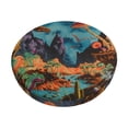 thumbnail image 1 of Lsque Galactic Jungle Dinosaurs Pattern Round Bar chair cushion covers Velvet Fabric Premium Comfort Protects from Scratches and Stains for 14-17 Inch Chair-13 inch, 1 of 7