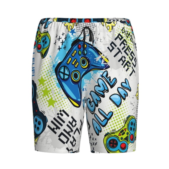 Lsque Game All Day Mens Sleep Pajama Shorts,Short Pajama Pants, Cotton Ultra-Soft Knit-Small