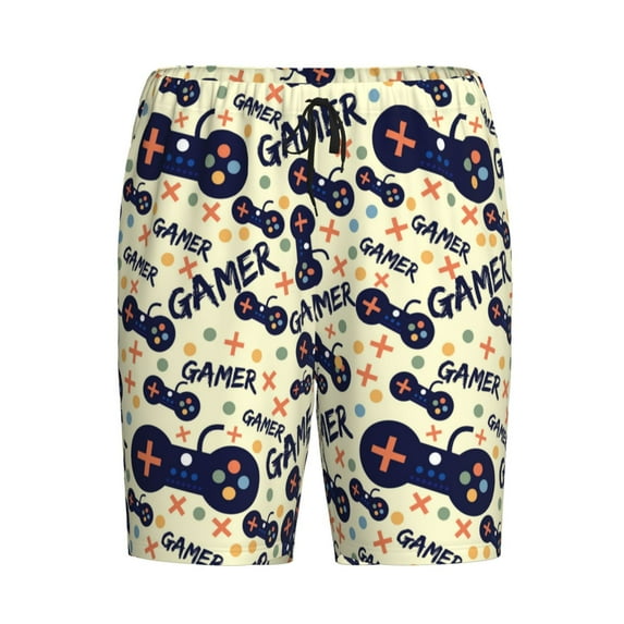 Lsque Game Controller Mens Sleep Pajama Shorts,Short Pajama Pants, Cotton Ultra-Soft Knit-X-Large