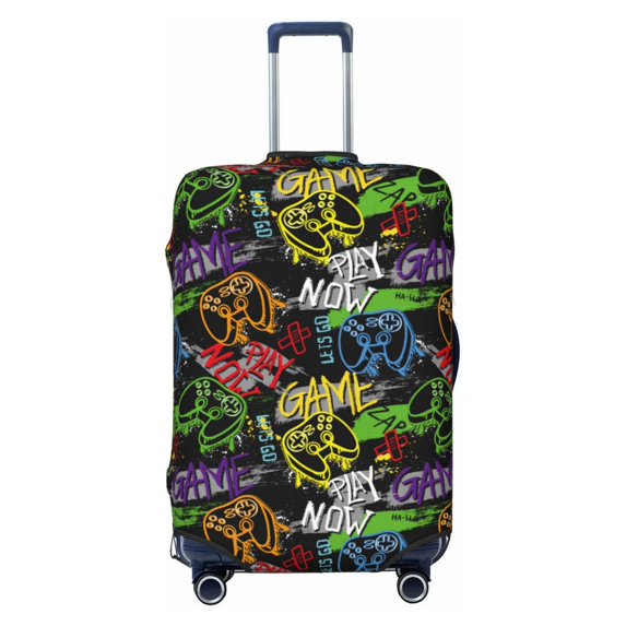 Lsque Game Joysticks Printed Luggage Cover, Travel Luggage Protector,Scratch and Dirt Resistant, Fits 18-32 Inch Luggage - Large