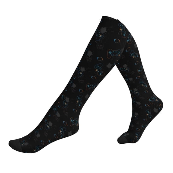 Lsque Game Time Pattern Sport Compression Socks for Men & Women 15-20 mmHg Knee High Nurse Pregnant Running Medical and Travel Athletic