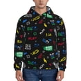 thumbnail image 1 of Lsque Gamepads Pattern Casual Men's Hoodie,Hooded Sweatshirt with Kangaroo Pocket,Pullover Hoodie-X-Large, 1 of 7
