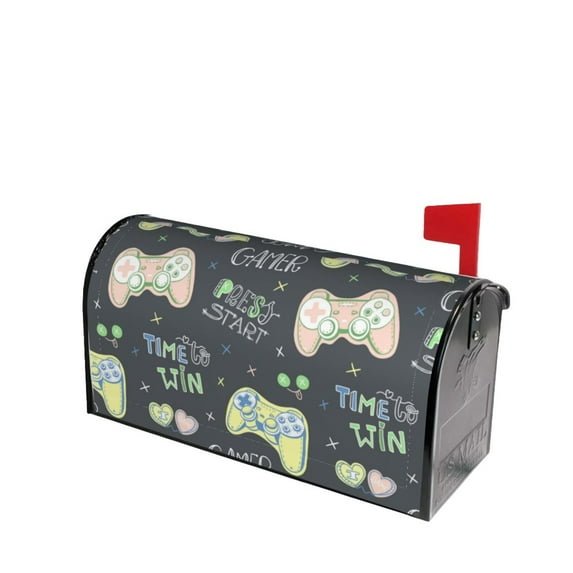 Lsque Gamers Mailbox Cover Standard Size ,Magnetic Mailbox Covers Post Wraps Letter Box Cover -21x18 in