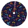 thumbnail image 1 of Lsque Games Print Christmas Tree Skirt, Tree Skirt with Ties or Velcro, Perfect for Holiday Decorations, Halloween, and New Year-48", 1 of 7