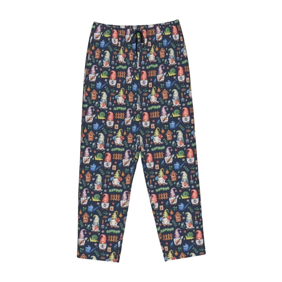 Lsque Garden Gnomes Print Women's Pajama Pants, Lounge Pant - Comfortable Home Wear,Elastic Waistband, Stylish Design-XX-Large