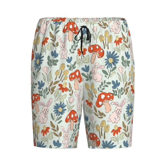 Lsque Garden Of Little Bunnies Mens Sleep Pajama Shorts,Short Pajama Pants, Cotton Ultra-Soft Knit-Medium