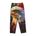 thumbnail image 1 of Lsque Geometric American Bald Eagle Print Women's Pajama Pants, Lounge Pant - Comfortable Home Wear,Elastic Waistband, Stylish Design-Large, 1 of 9
