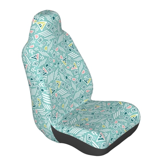 Lsque Geometric Elements Pattern Car Seat Covers for Front Seats , Waterproof Seat Covers for Cars, Sporty Front Seat Covers,Car Seat Cover Protector Front Seats