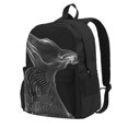 thumbnail image 1 of Lsque Geometric Lines Dog Art Pattern Adult Backpack – Durable & Lightweight PU Canvas Storage Bag , 15” Laptop Compartment, and Multiple Pockets, 1 of 7
