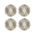 thumbnail image 1 of Lsque Geometric Pattern 4" Drink Coasters Set of 4, PVC Leather Absorbent Coasters, Table Coaster Set Decorative Coffee Cup Coasters Housewarming Gift -Round Shape, 1 of 6