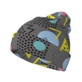 thumbnail image 1 of Lsque Geometric Pattern Knitted Beanie, Unisex Winter Hat, Knit Hat Winter Beanies Thick Fisherman Beanies Cuffed Plain Skull Caps, 1 of 6