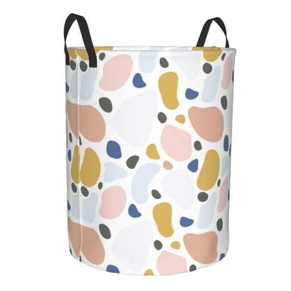 Lsque Geometric Spots pattern Laundry Hamper Basket, Tall Woven Rope Hamper Basket for Clothes, Lightweight Storage Basket, Collapsible Waterproof-Medium