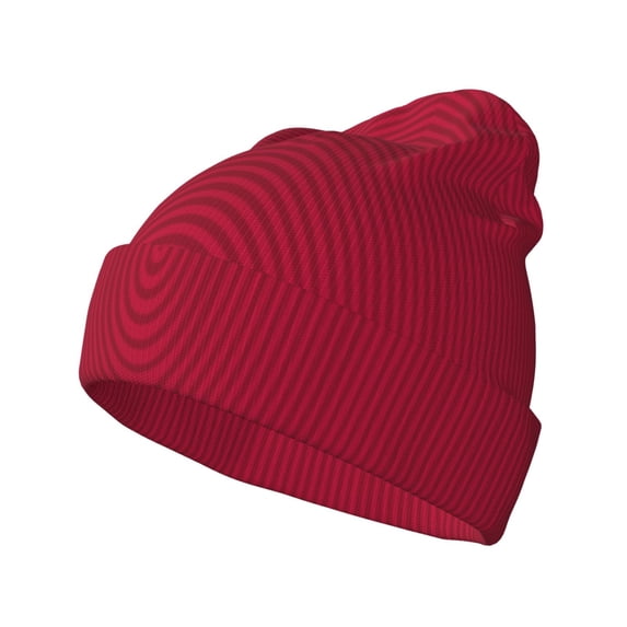 Lsque Geometric Vintage Pattern Knitted Beanie, Unisex Winter Hat, Knit Hat Winter Beanies Thick Fisherman Beanies Cuffed Plain Skull Caps