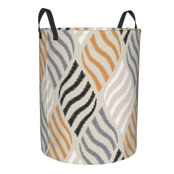 Lsque Geometric pattern Laundry Hamper Basket, Tall Woven Rope Hamper Basket for Clothes, Lightweight Storage Basket, Collapsible Waterproof-Medium