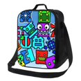 thumbnail image 1 of Lsque Geometry Dash Lunch Bag Lunch Box for Women Men Reusable Insulated Lunch Tote Bag,Leakproof Thermal Cooler Sack Food Handbags Case High Capacity, 1 of 9