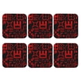 thumbnail image 1 of Lsque Geometry Dash Pattern 4" Drink Coasters Set of 6, Leather Absorbent Coasters, Table Coaster Set Decorative Coffee Cup Coasters Housewarming Gift, 1 of 7