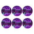 thumbnail image 1 of Lsque Geometry Dash Pattern 4" Drink Coasters Set of 6, Leather Absorbent Coasters, Table Coaster Set Decorative Coffee Cup Coasters Housewarming Gift, 1 of 1