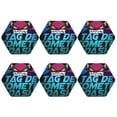 thumbnail image 1 of Lsque Geometry Dash Pattern 4" Drink Coasters Set of 6, Leather Absorbent Coasters, Table Coaster Set Decorative Coffee Cup Coasters Housewarming Gift, 1 of 7