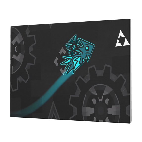 Lsque Geometry Dash Pattern Canvas Decorative Picture – 30x40in Premium Wall Art, Modern Canvas Print for Home Decor(Horizontal)