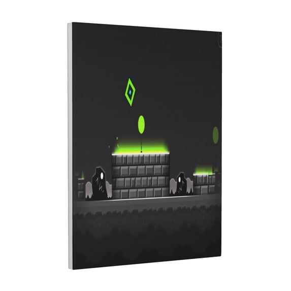 Lsque Geometry Dash Pattern Canvas Wall Art – 30x40in Decorative Picture, Contemporary Canvas Print for Home & Office(Vertical)