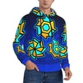 thumbnail image 1 of Lsque Geometry Dash Pattern Casual Men's Hoodie,Hooded Sweatshirt with Kangaroo Pocket,Pullover Hoodie-Large, 1 of 8