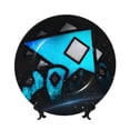 thumbnail image 1 of Lsque Geometry Dash Pattern Ceramic Decorative Plate Decorative Plates with Display Stand Personalized Porcelain Plate Ceramic Ornaments for Wall Hanging Decoration-10in, 1 of 6