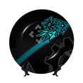 thumbnail image 1 of Lsque Geometry Dash Pattern Ceramic Decorative Plate Decorative Plates with Display Stand Personalized Porcelain Plate Ceramic Ornaments for Wall Hanging Decoration-10in, 1 of 6