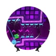 thumbnail image 1 of Lsque Geometry Dash Pattern Ceramic Decorative Plate Decorative Plates with Display Stand Personalized Porcelain Plate Ceramic Ornaments for Wall Hanging Decoration-6in, 1 of 6