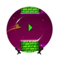 thumbnail image 1 of Lsque Geometry Dash Pattern Ceramic Decorative Plate Decorative Plates with Display Stand Personalized Porcelain Plate Ceramic Ornaments for Wall Hanging Decoration-6in, 1 of 6