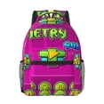 thumbnail image 1 of Lsque Geometry Dash Pattern Comfortable Student Backpack - Ergonomic Design, Durable, Water-Resistant, Multi-Compartment,Travel, and Outdoor Activities, 1 of 1
