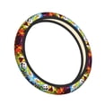 thumbnail image 1 of Lsque Geometry Dash Pattern Elastic Stretch Steering Wheel Cover,Universal 15 inch, Microfiber Breathable Ice Silk, Anti-Slip, Odorless, Easy Carry, 1 of 7