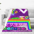 thumbnail image 1 of Lsque Geometry Dash Pattern Fuzzy Fleece Throw Blanket Extra Large,Super Soft,Fluffy and Warm Blankets for Couch,Bed,All Season Use (40"x30"), 1 of 1