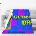 thumbnail image 1 of Lsque Geometry Dash Pattern Fuzzy Fleece Throw Blanket Extra Large,Super Soft,Fluffy and Warm Blankets for Couch,Bed,All Season Use (50"x40"), 1 of 7