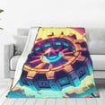 thumbnail image 1 of Lsque Geometry Dash Pattern Fuzzy Fleece Throw Blanket Extra Large,Super Soft,Fluffy and Warm Blankets for Couch,Bed,All Season Use (50"x40"), 1 of 7