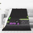 thumbnail image 1 of Lsque Geometry Dash Pattern Fuzzy Fleece Throw Blanket Extra Large,Super Soft,Fluffy and Warm Blankets for Couch,Bed,All Season Use (60"x50"), 1 of 7