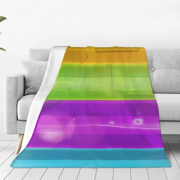 Lsque Geometry Dash Pattern Fuzzy Fleece Throw Blanket Extra Large,Super Soft,Fluffy and Warm Blankets for Couch,Bed,All Season Use (60"x50")