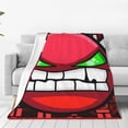 thumbnail image 1 of Lsque Geometry Dash Pattern Fuzzy Fleece Throw Blanket Extra Large,Super Soft,Fluffy and Warm Blankets for Couch,Bed,All Season Use (60"x50"), 1 of 1