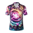 thumbnail image 1 of Lsque Geometry Dash Pattern Golf Shirts for Men Dry Fit Print Moisture Wicking Performance Short Sleeve Polo Shirt-3X-Large, 1 of 7
