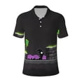 thumbnail image 1 of Lsque Geometry Dash Pattern Golf Shirts for Men Dry Fit Print Moisture Wicking Performance Short Sleeve Polo Shirt-Large, 1 of 7