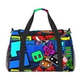 thumbnail image 1 of Lsque Geometry Dash Pattern Hand Travel Bag, Weekender Carry On for Women Men, Sports Gym Bag, Workout Duffel Bag, Overnight Shoulder Bag fit 15.6 Inch Laptop, 1 of 6