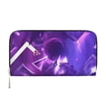 thumbnail image 1 of Lsque Geometry Dash Pattern Leather Hand Wallet – Long PU Leather Wallet for Women with Zipper Closure, 8 Card Slots, Coin Pouch & Multiple Cash Compartments, 1 of 1