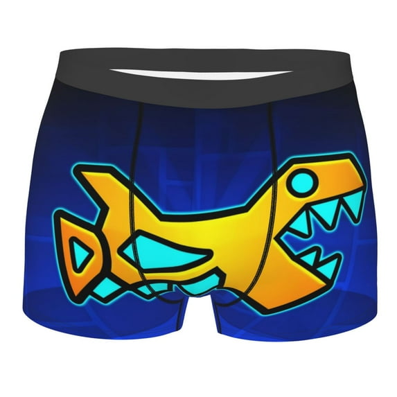 Lsque Geometry Dash Pattern Men’s Total Support Pouch Boxer Briefs, X-Temp Cooling, Moisture-Wicking Underwear, Regular, Long-leg and Trunk-Small