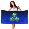 thumbnail image 1 of Lsque Geometry Dash Pattern Microfiber Bath Beach Towel Silver Fox Velvet Beach Towel Oversized Quick Dry Absorbent for Pool Swimming Bathroom 27.5x55in, 1 of 5