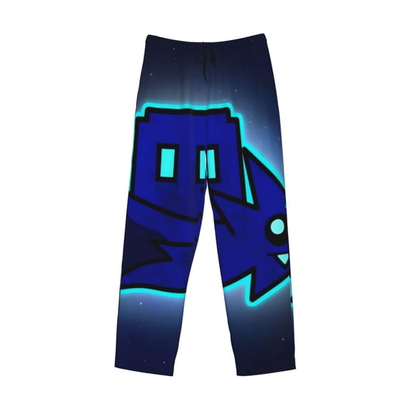 Lsque Geometry Dash Print Men's Pajama Pants, Lounge Pant - Comfortable Home Wear,Elastic Waistband, Stylish Design-Medium