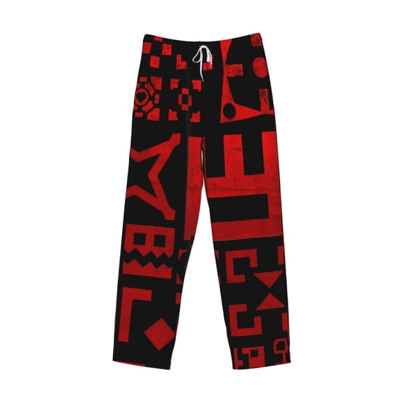 Lsque Geometry Dash Print Men's Pajama Pants, Lounge Pant - Comfortable Home Wear,Elastic Waistband, Stylish Design-Medium