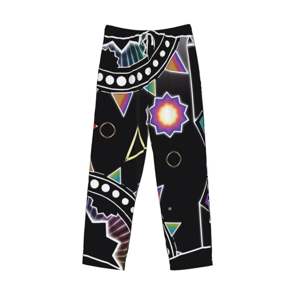 Lsque Geometry Dash Print Men's Pajama Pants, Lounge Pant - Comfortable Home Wear,Elastic Waistband, Stylish Design-X-Large
